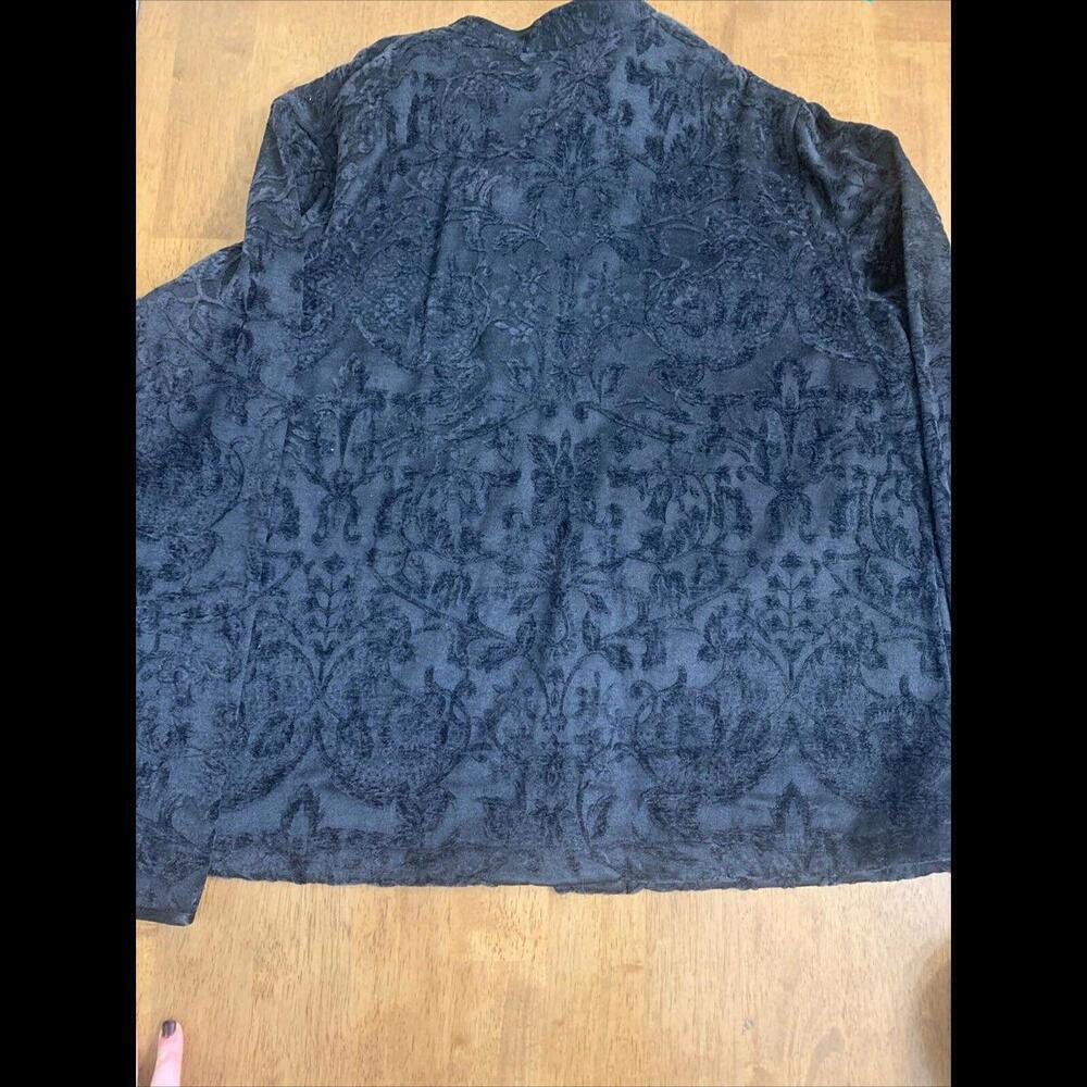 Marsh Landing Jacket Womens XL Brocade Frog Buttons Black Floral Asian I… - Picture 5 of 6